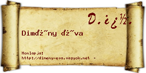 Dimény Éva névjegykártya